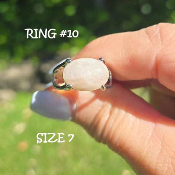 Rose Quartz Gemstone Rings, Various Sizes - Picture 11 of 11